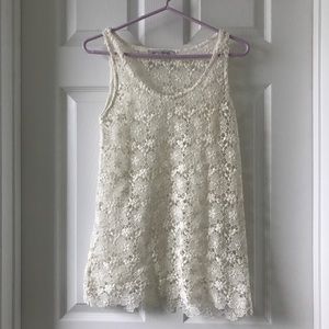 Next British label white lace sleeveless top US size 4